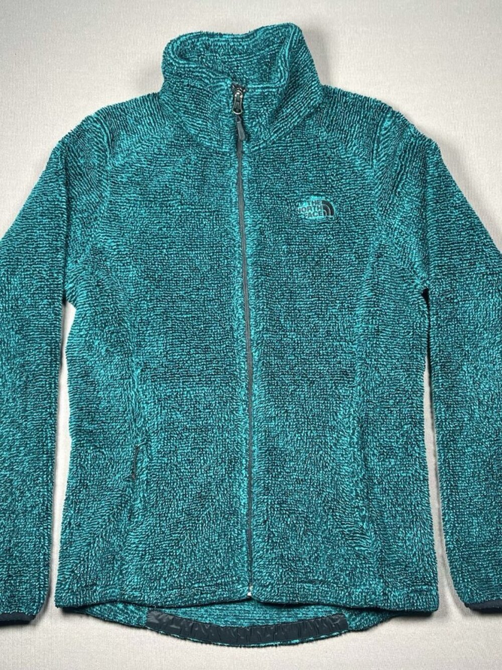 The North Face Osito Green Black Full Zip Up Fleece Jacket - Women Size Small